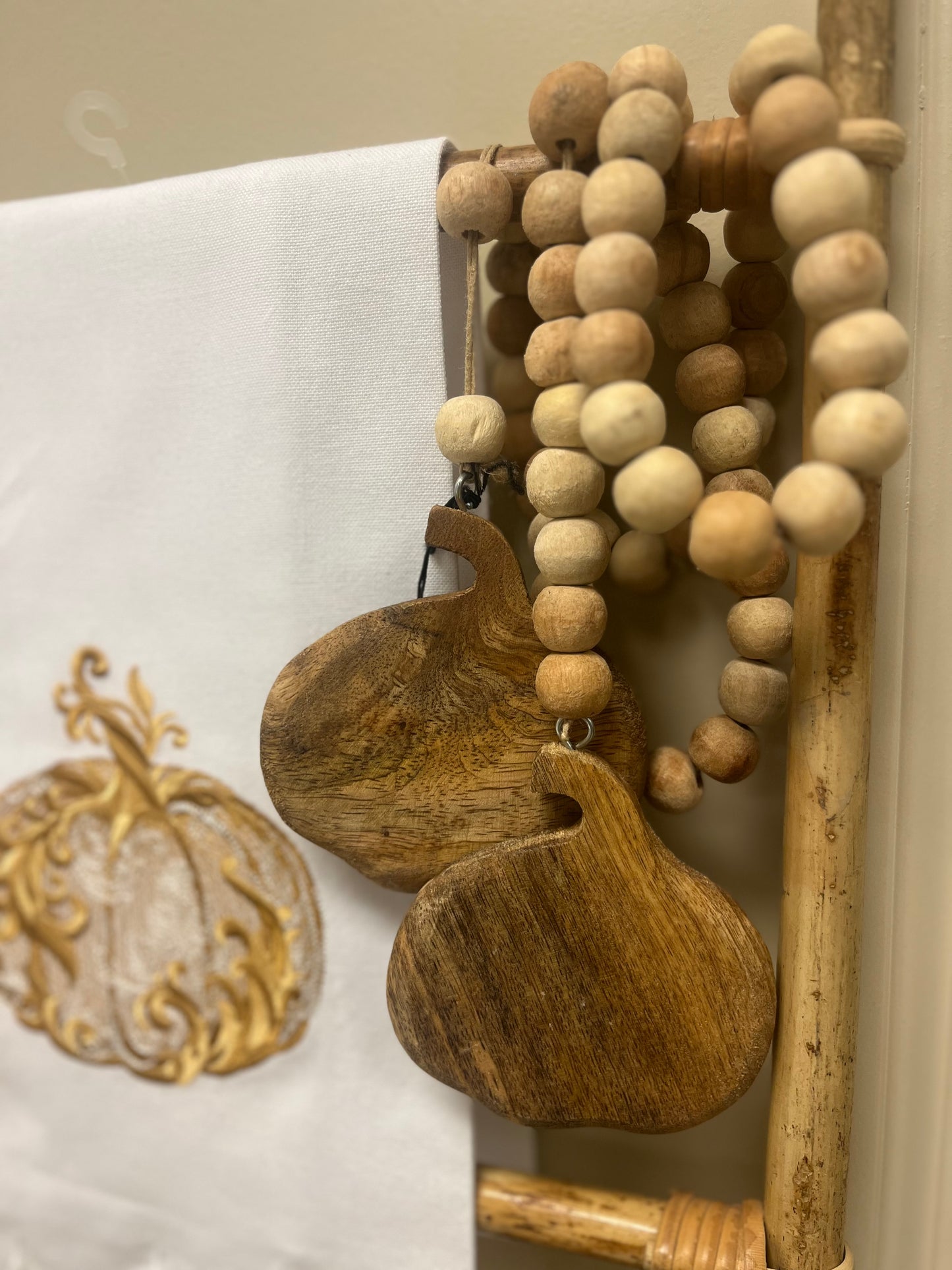 Wooden Pumpkin Beads