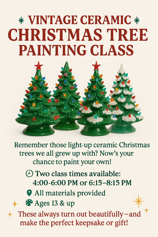 Ceramic Christmas Tree Class - Sept 29