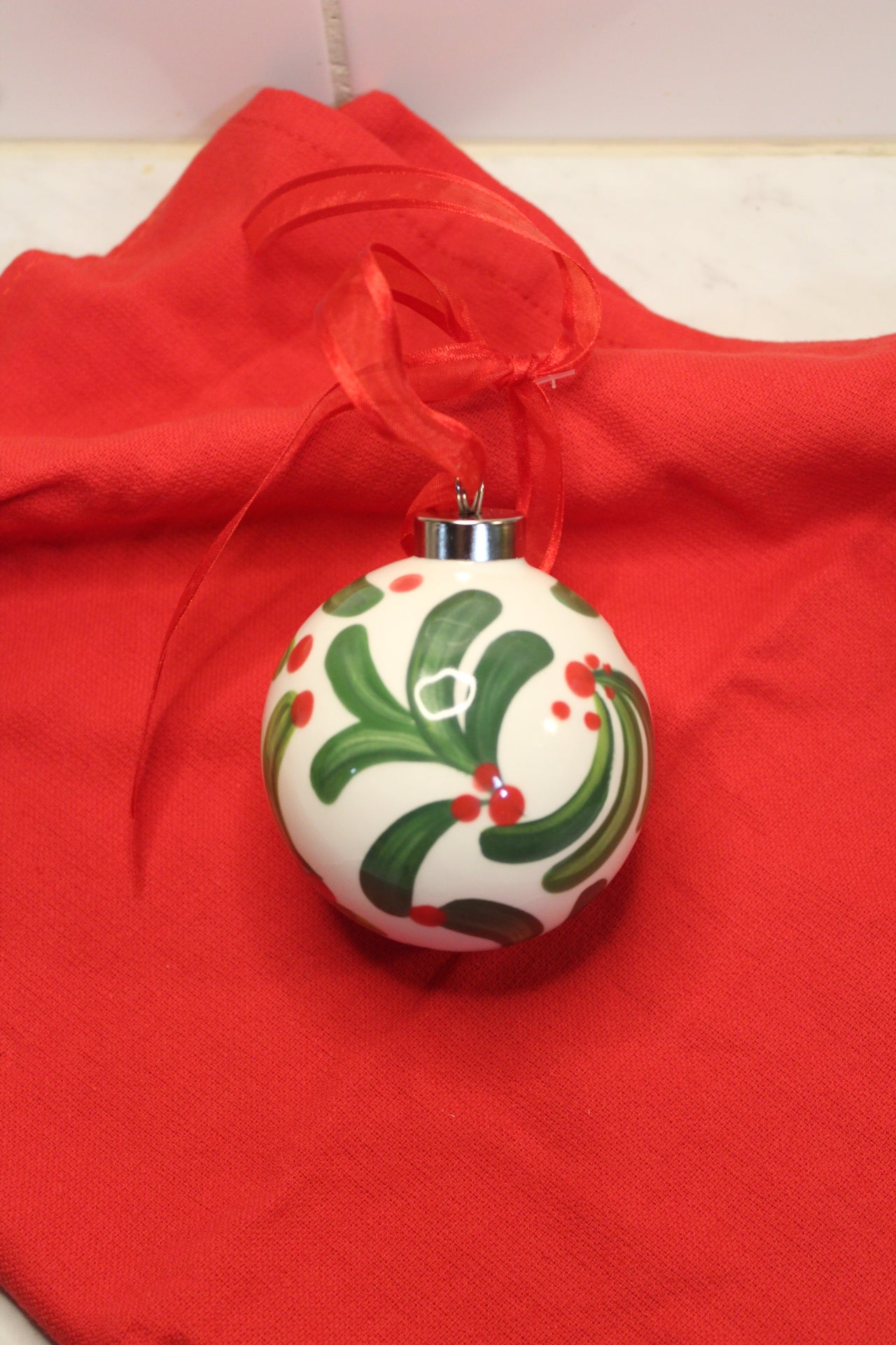 Ceramic Ball Ornament - Hand painted
