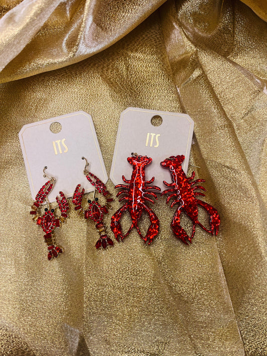 Crawfish Dangle Earrings