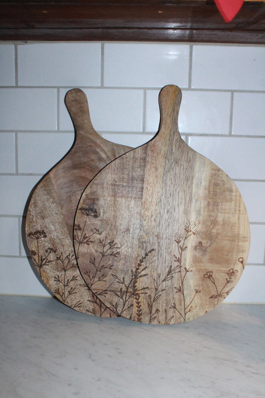Floral Engraved Cutting Board