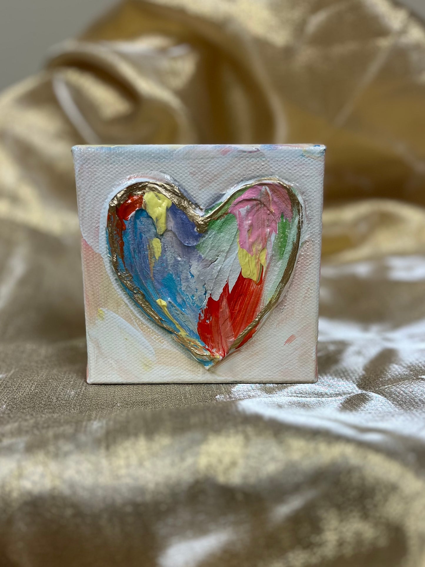 4x4 Textured Heart canvas