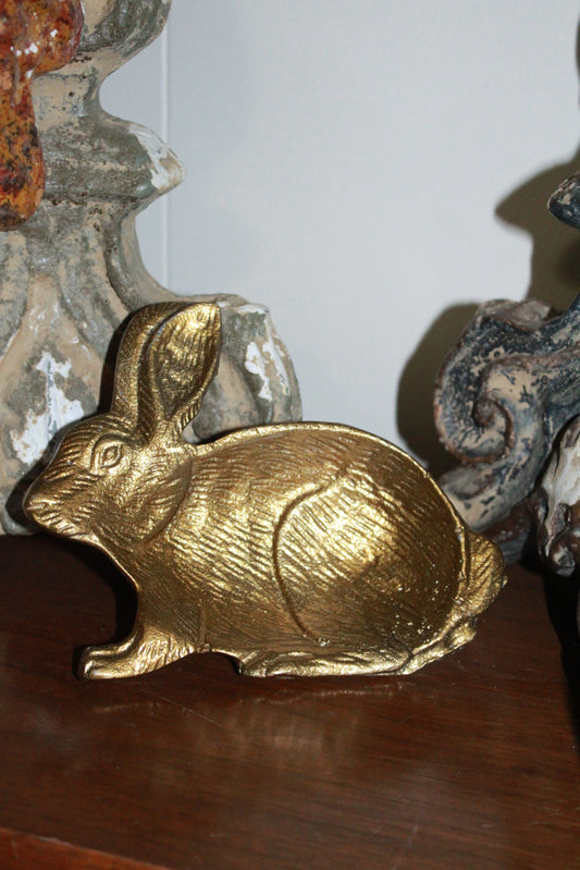 Gold Bunny Metal Dish